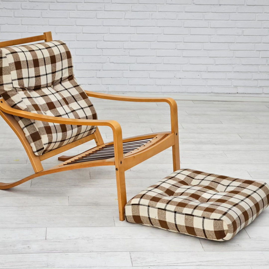 1970s, Danish design, par of two lounge chairs in furniture wool, original very good condition.