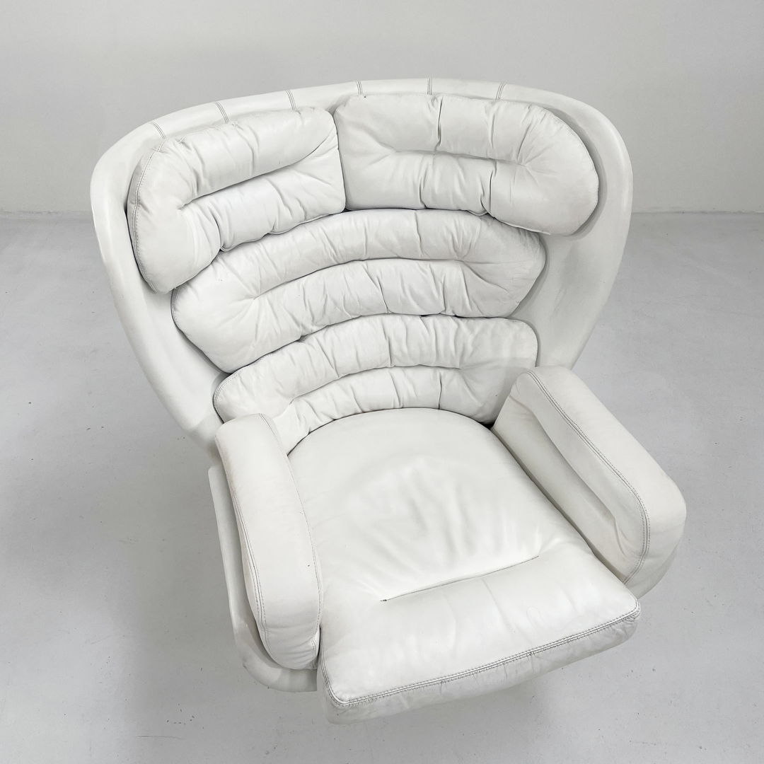 White Elda Lounge Chair by Joe Colombo for Comfort, 1960s
