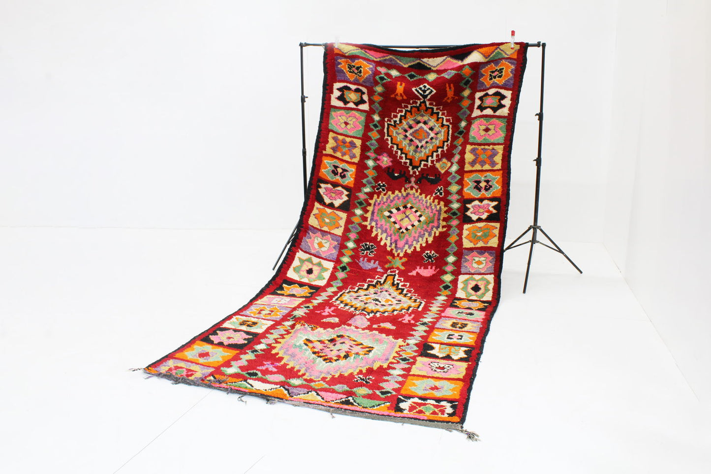 Vintage Berber handknotted Boujaad wool rug