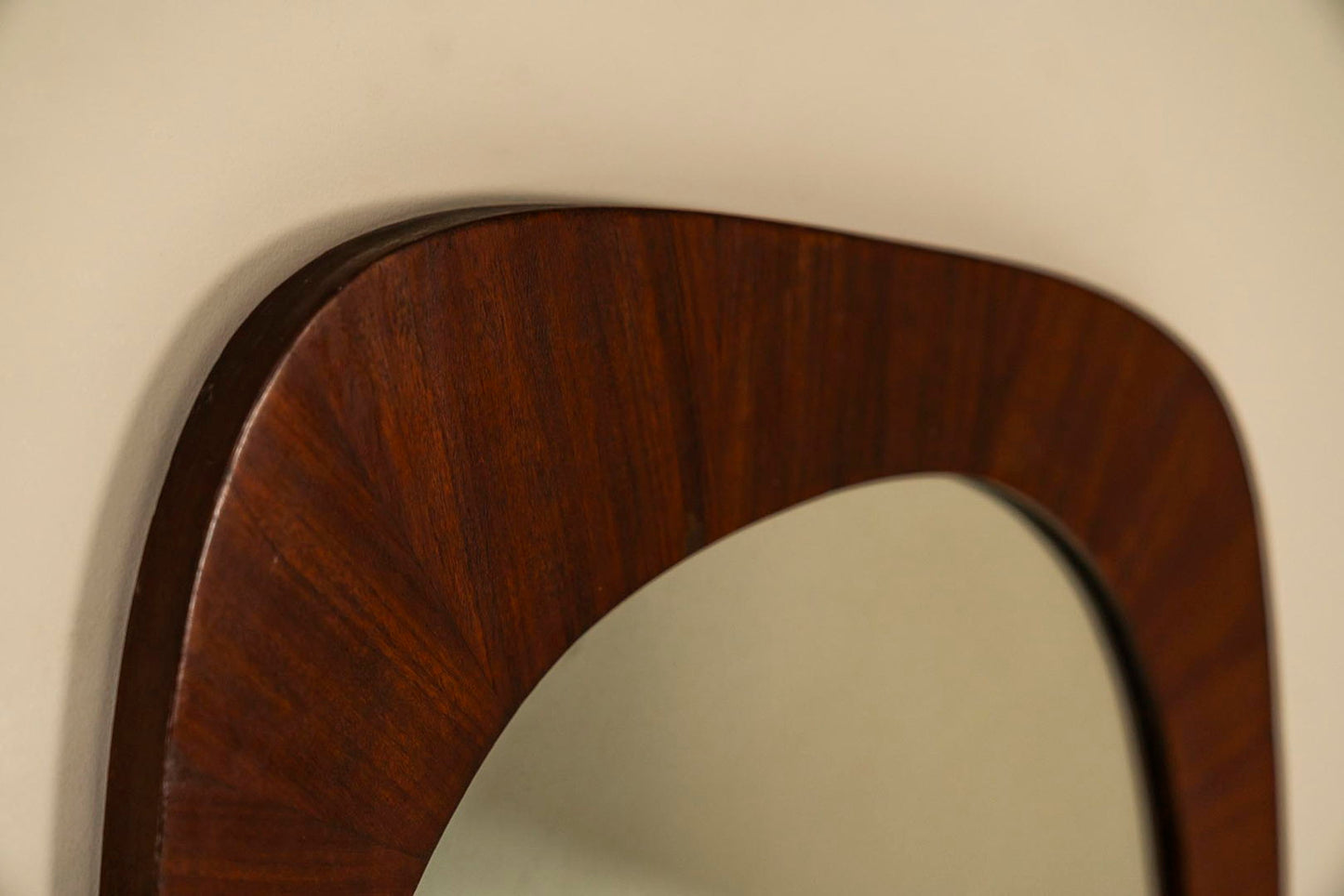 Organic Shaped Mirror In Teak, Denmark 1970s