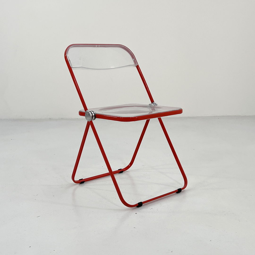 Coral Frame Plia Folding Chair by Giancarlo Piretti for Anonima Castelli, 1960s