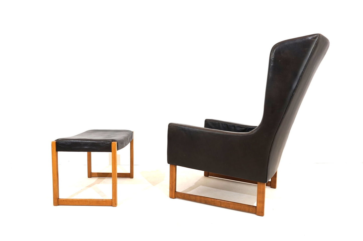 Kill International leather armchair with ottoman by Rudolf B. Glatzel