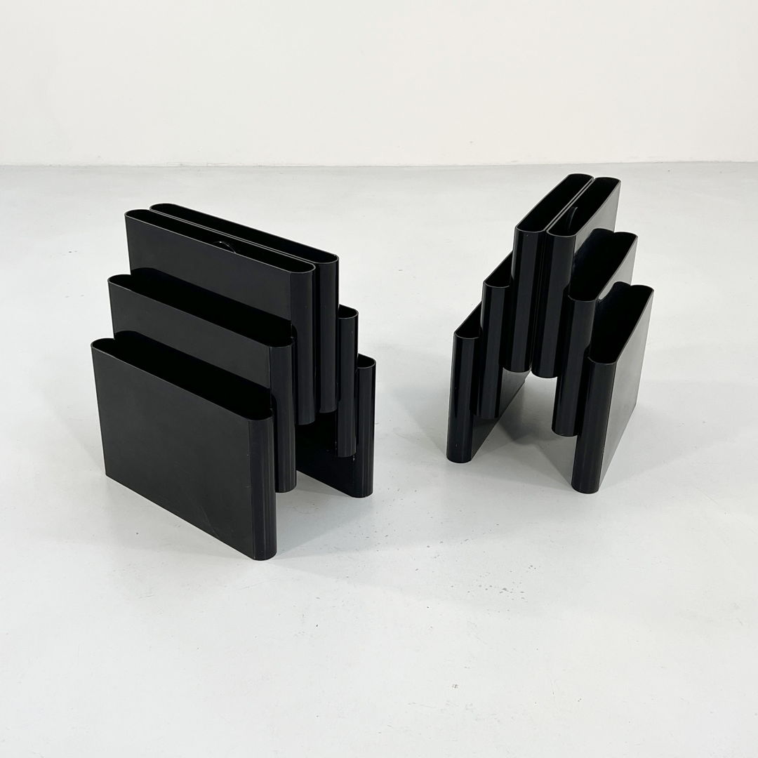 Black Magazine Rack by Giotto Stoppino for Kartell, 1970s