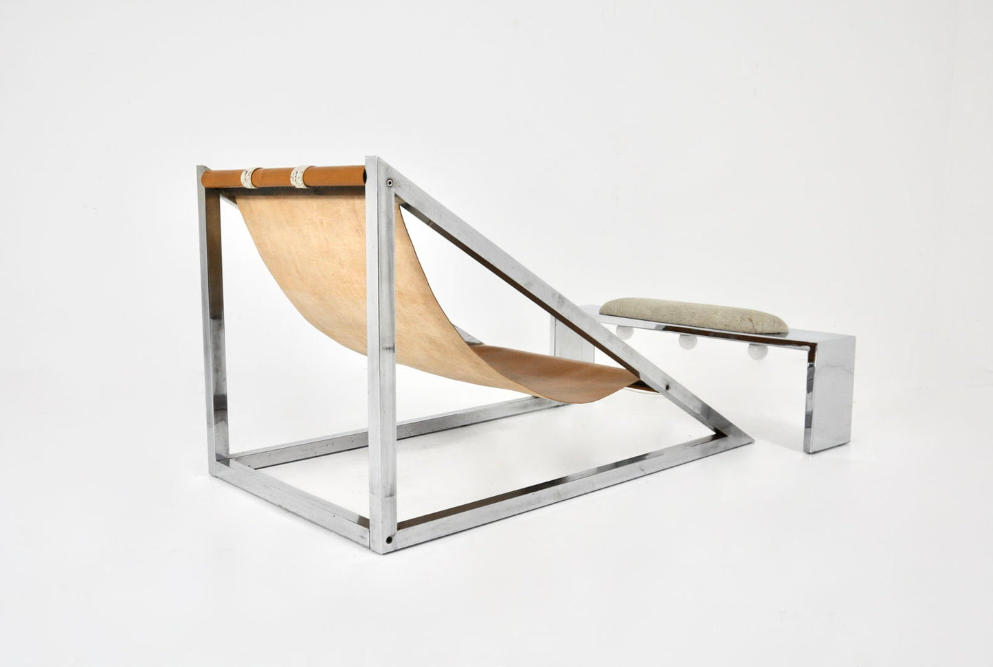 "Mies" Lounge Chair with Ottoman by Archizoom Associati, 1960s