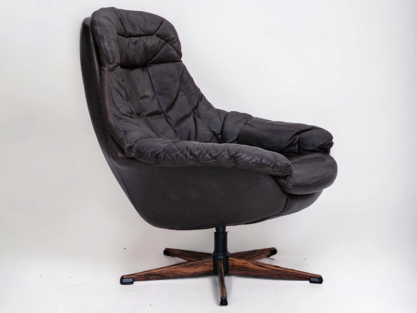1970s, Vintage Danish leather armchair by H.W.Klein, original good condition.