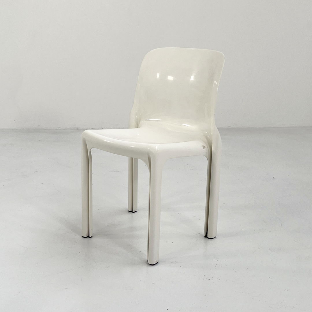 White Selene Chair by Vico Magistretti for Artemide, 1970s