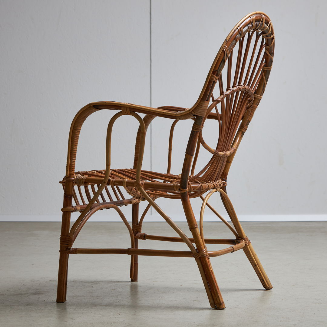 Italian Cane Armchair, Garden Chair