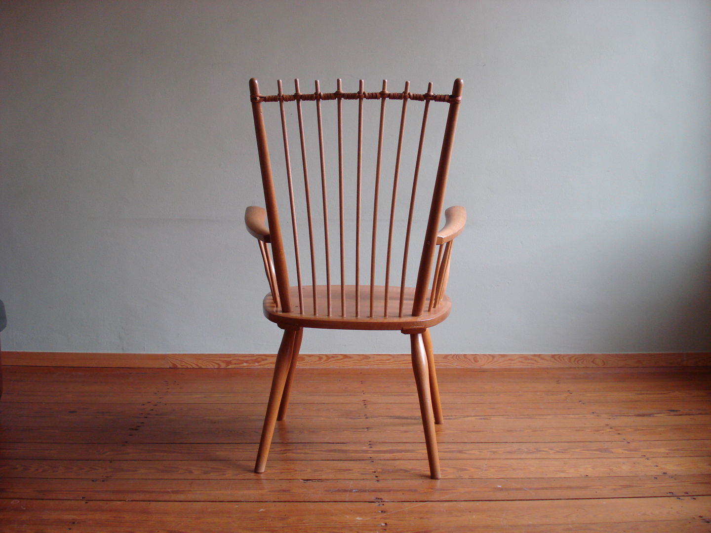 Vintage cherrywood armchair by Albert Haberer for Hermann Fleiner