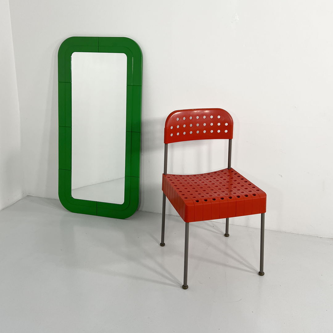 Green Space Age Mirror by Anna Castelli Ferrieri for Kartell, 1970s