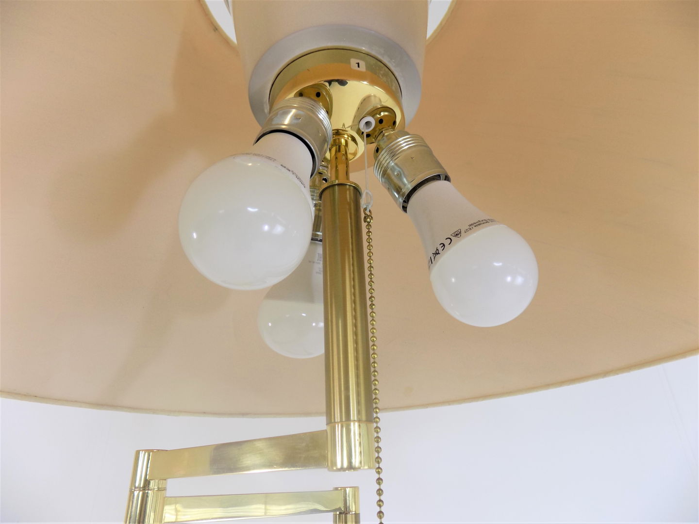 Brass floor lamp with swivel arm Mid Century Modern