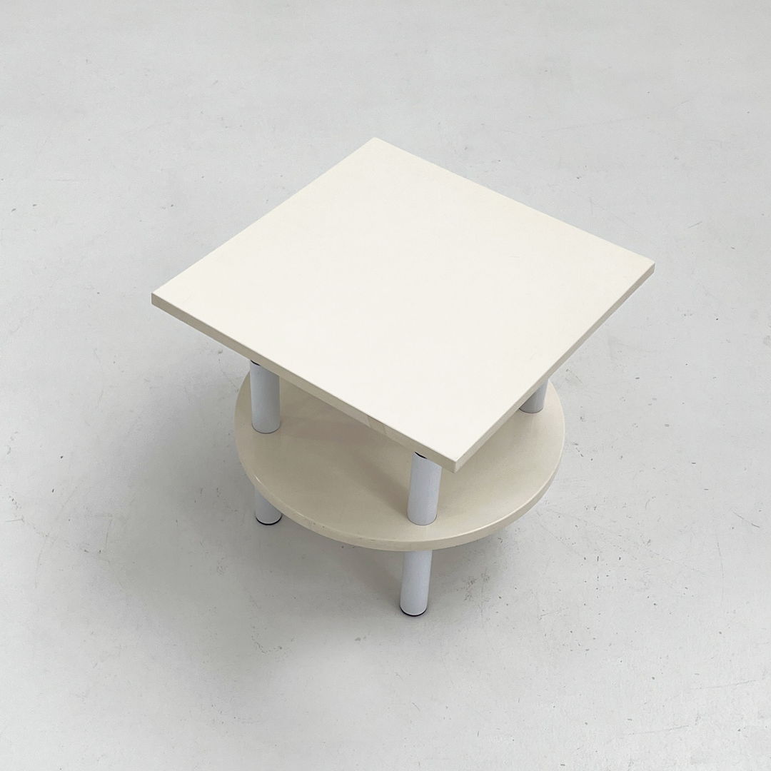 White Postmodern Side Table by Anna Castelli Ferrieri for Kartell, 1980s