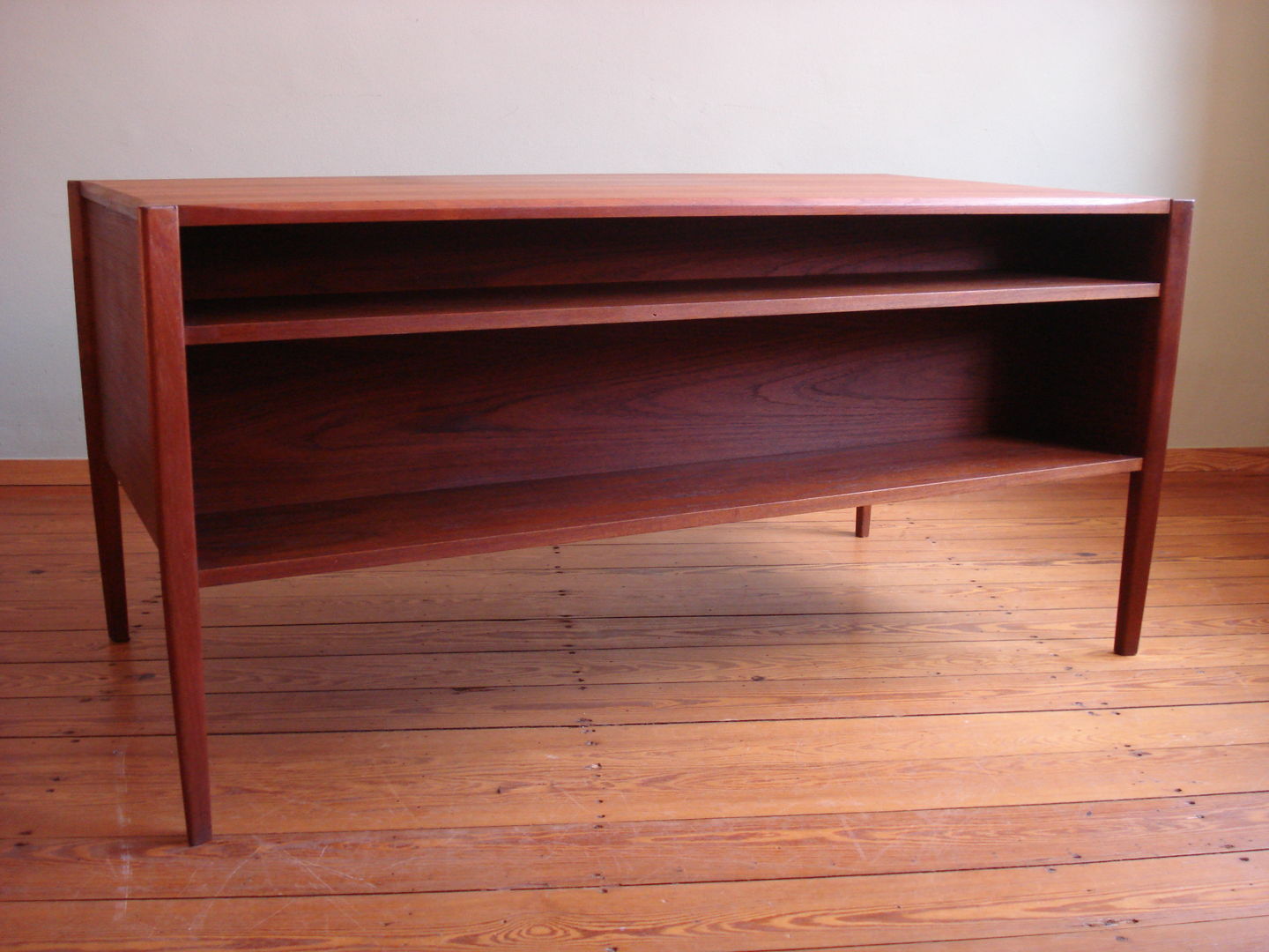 Vintage teak office desk from Wilhelm Renz