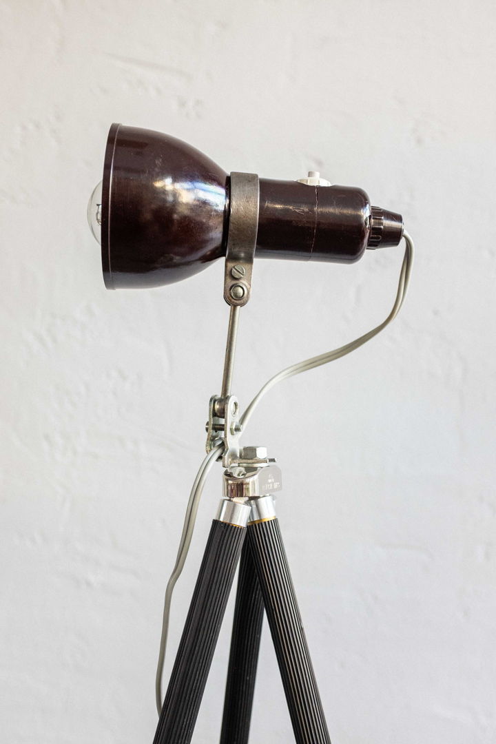 Vintage Czechoslovak Photo Tripod Bakelite Floor Lamp, 1960s