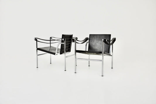 Set of 2 LC1 armchairs by Le Corbusier for Cassina 1970S