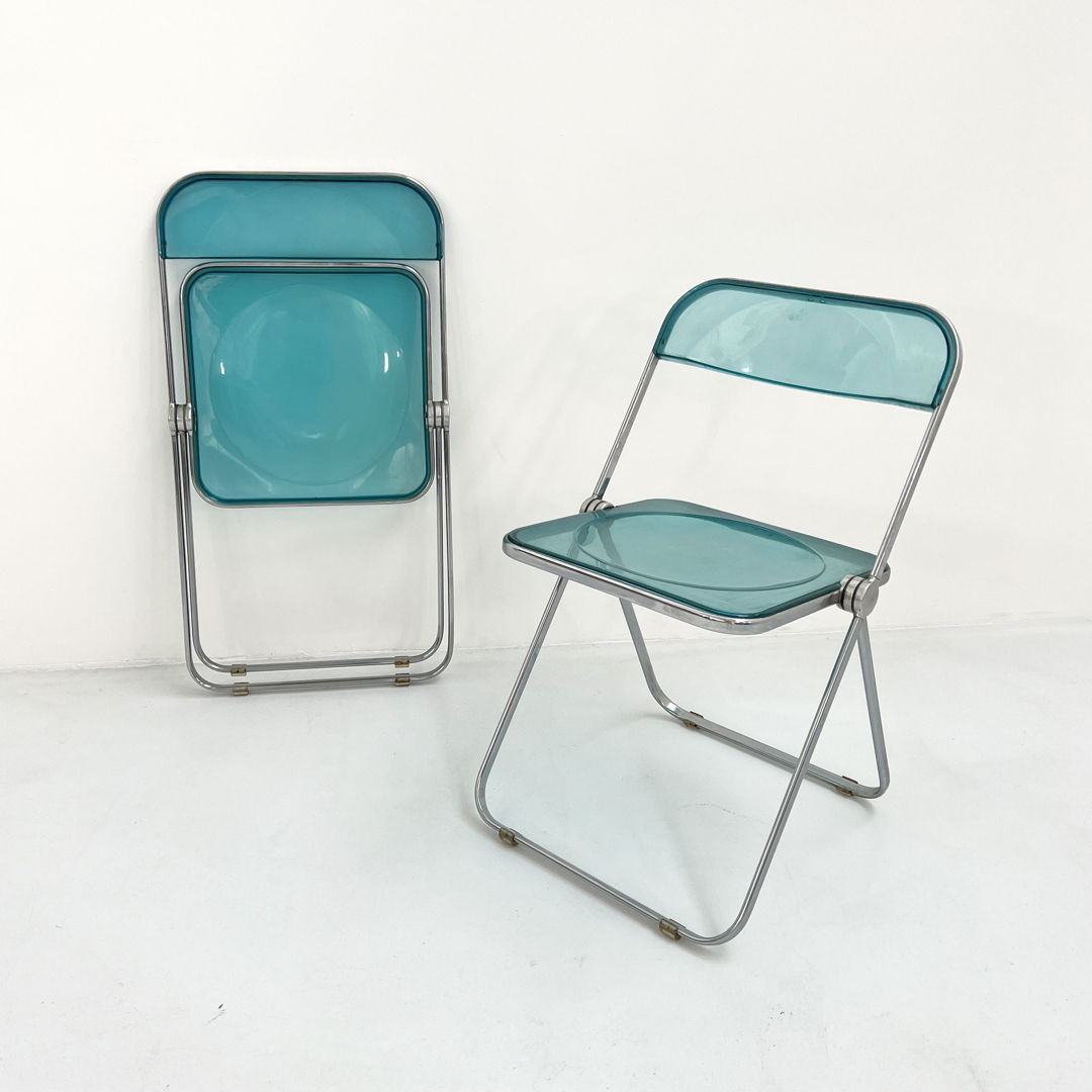 Blue Plia Chair by Giancarlo Piretti for Anonima Castelli, 1970s