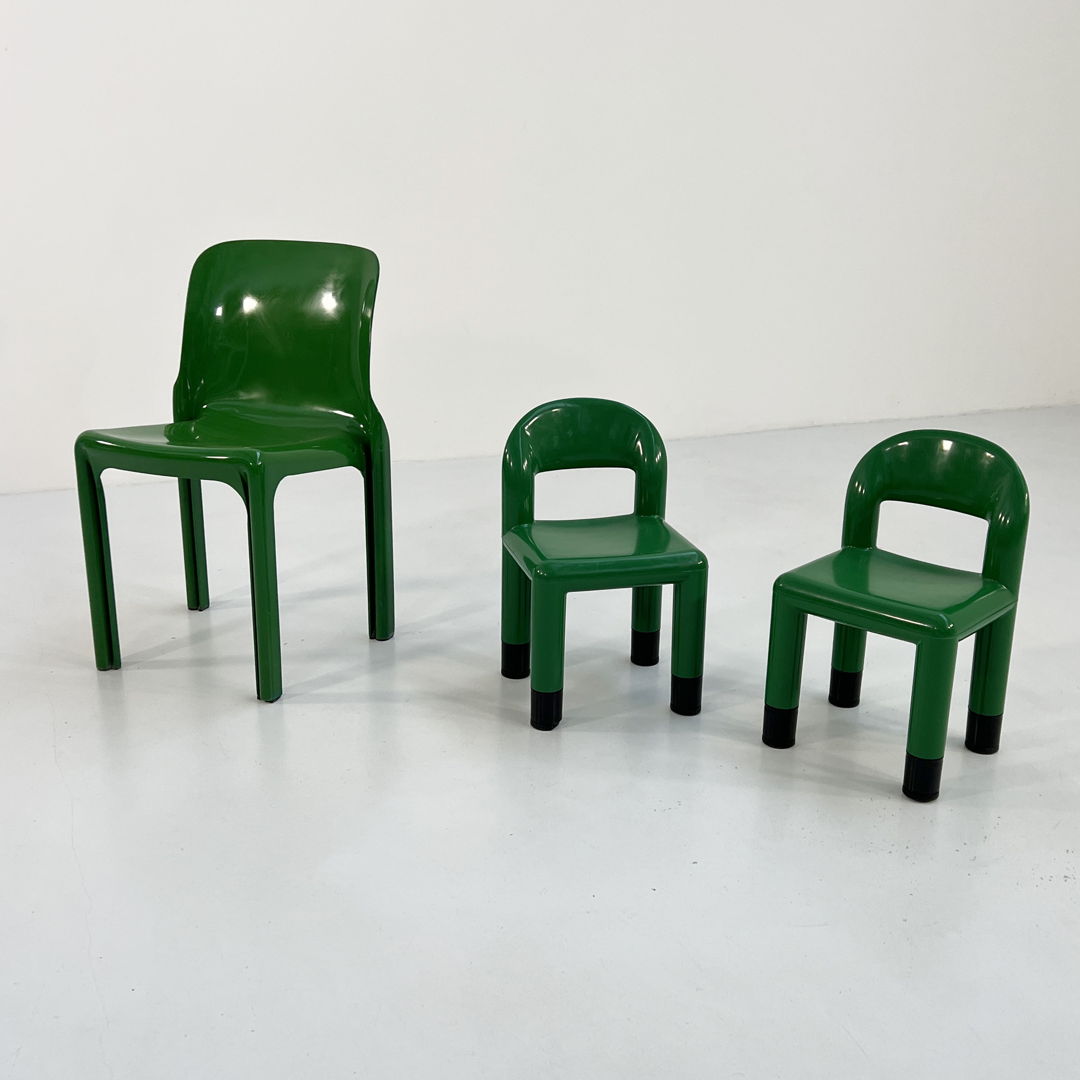 Pair of Green Kids Chair from Omsi Italy, 2000s