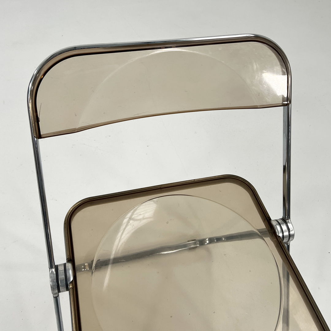 Smoke Plia Folding Chair by Giancarlo Piretti for Anonima Castelli, 1960s