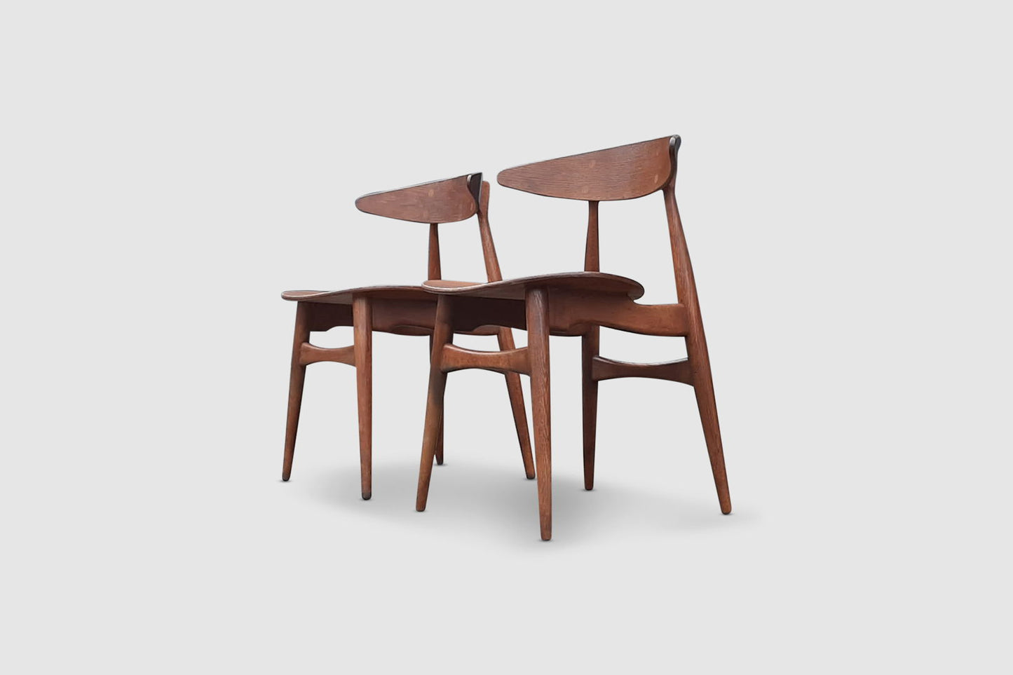 CH33 teak dining chair by Hans Wegner for Carl Hansen & Son 1950s, set of 2