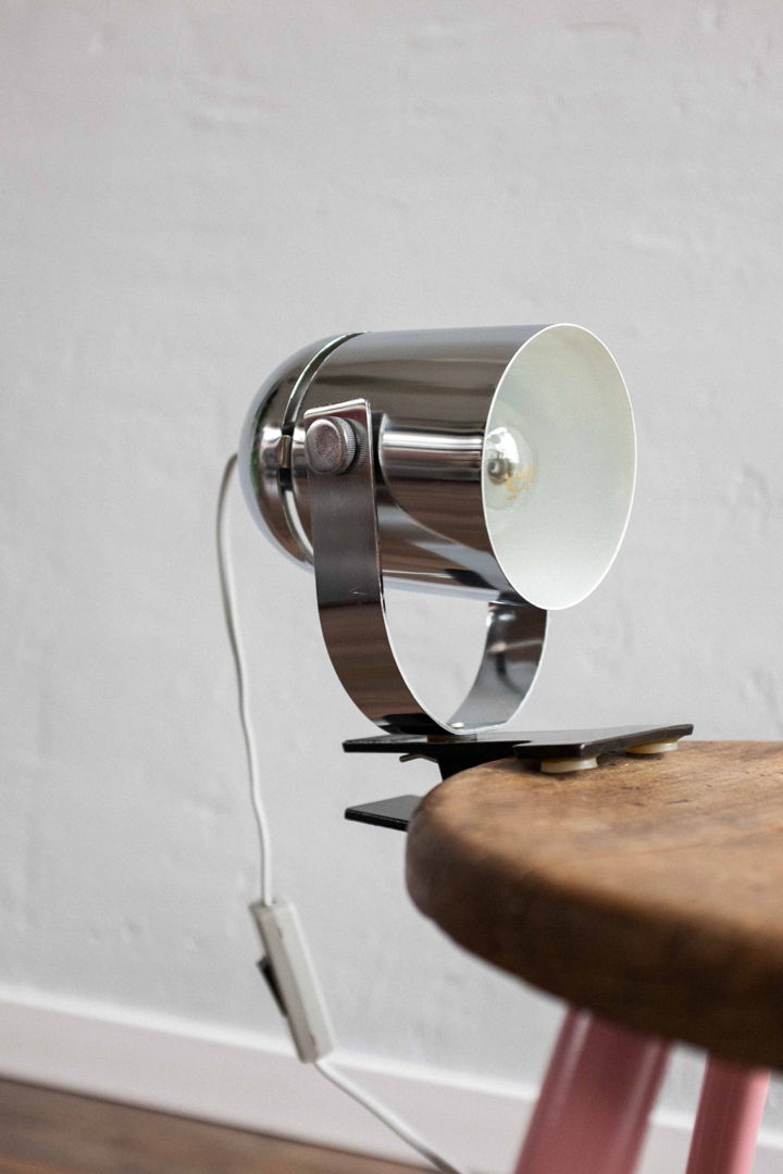 Silver Combi Lux Clamp Lamp by Stanislav Indra for Lidokov Czechoslovakia, 1970s