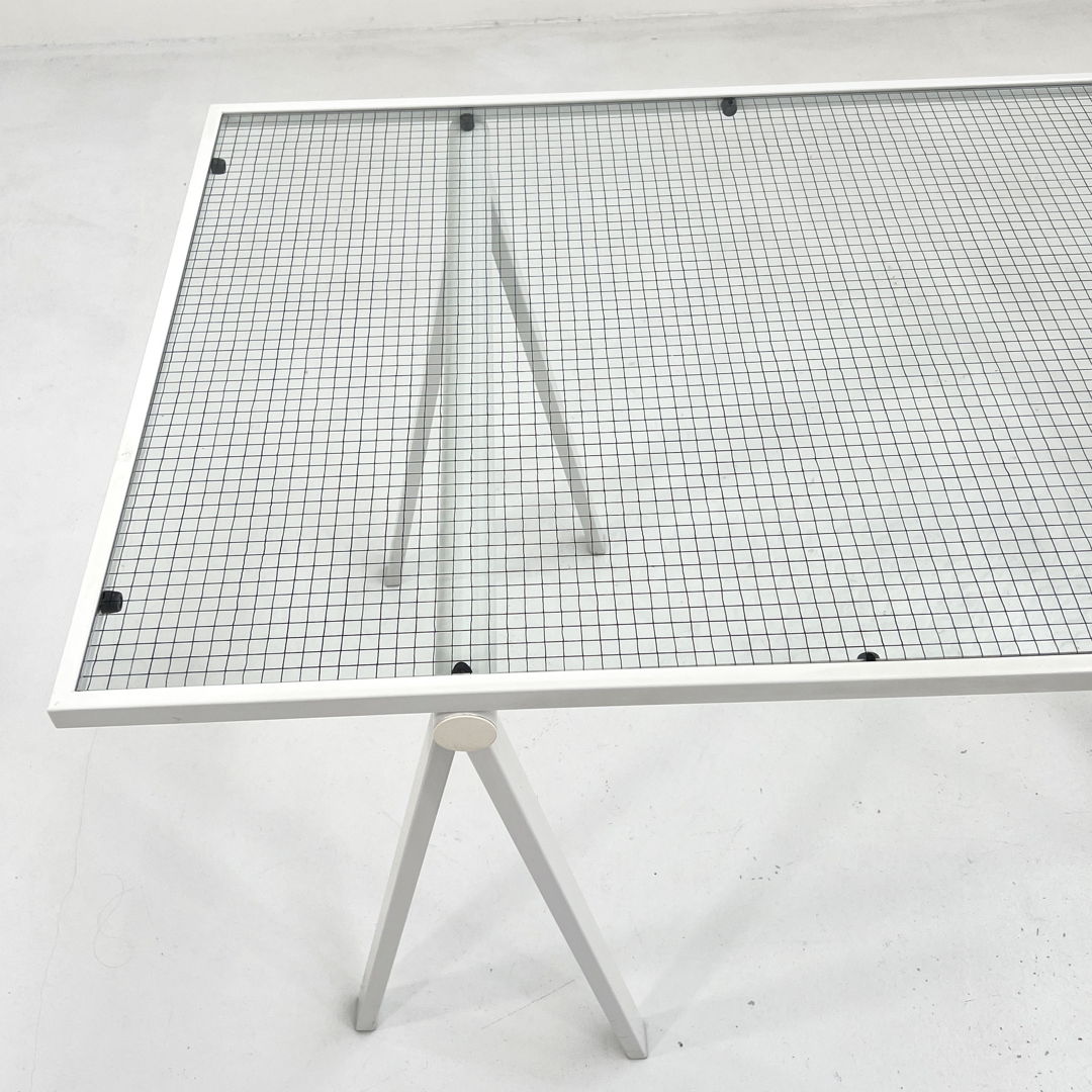 Trestle Steel & Glass Desk by Rodney Kinsman for Bieffeplast, 1980s