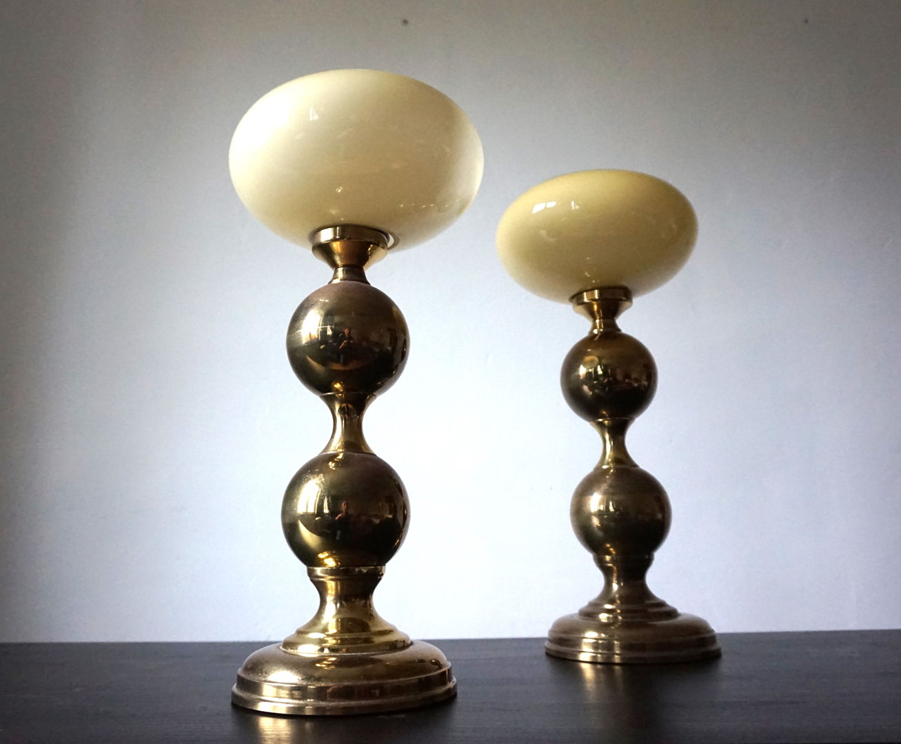 Pair of brass table lamps from the 70s