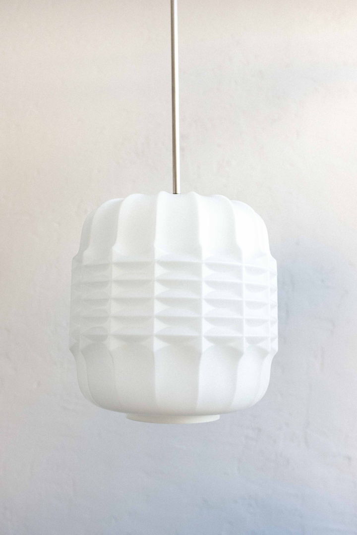 Milk Glass Pendant made by Osvětlovací Sklo Czechoslovakia, 1970s