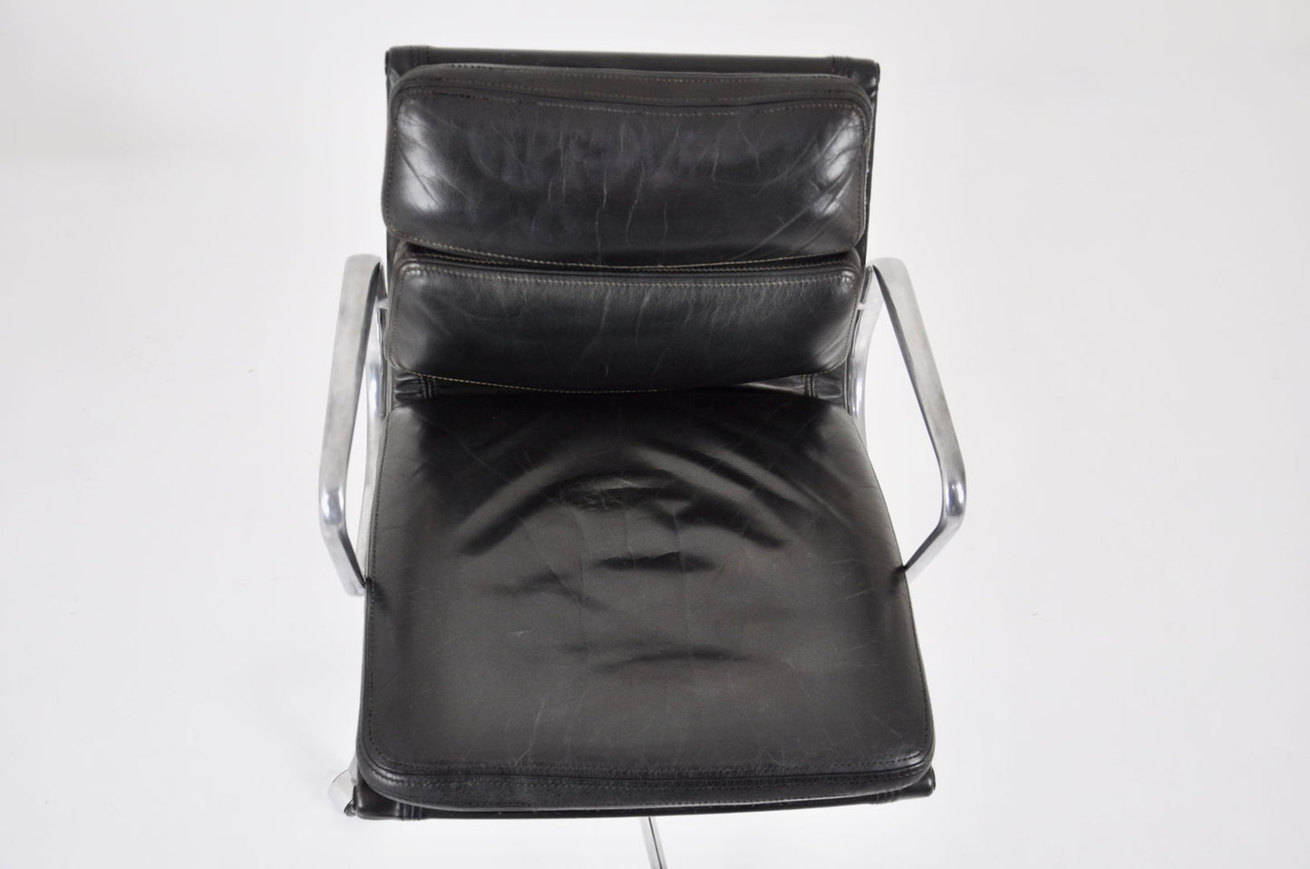 Set of 2 Black Leather Soft Pad Chairs by Charles & Ray Eames for ICF, 1970s