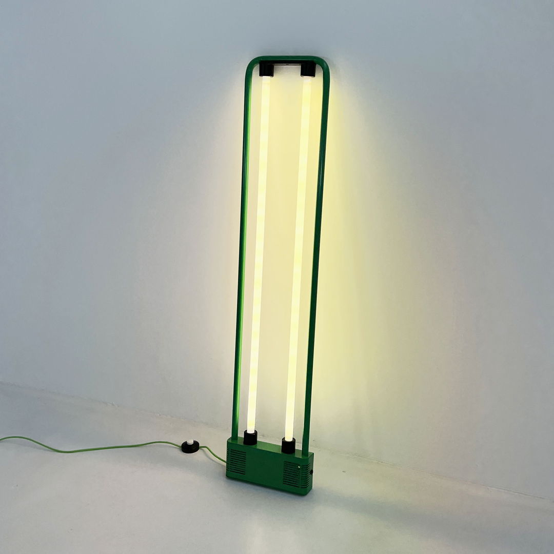 Green Neon Lamp by Gian N. Gigante for Zerbetto, 1980s