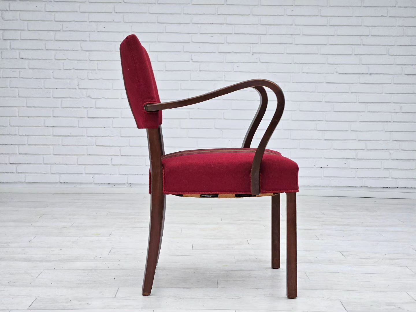 1950s, pair of Danish armchairs, original very good condition, ash wood.