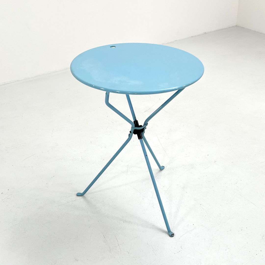 Blue Cumano Folding Table by Achille Castiglioni for Zanotta, 1970s