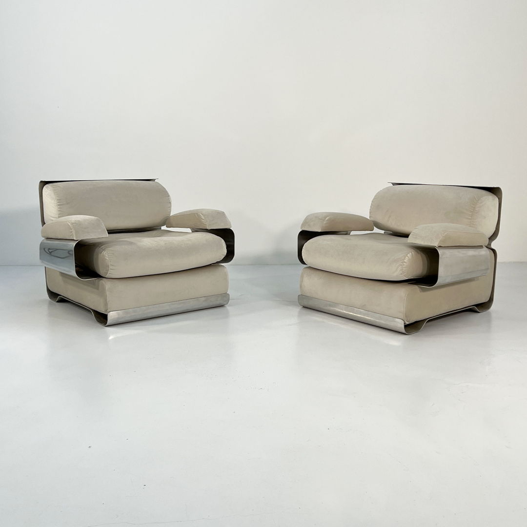 Pair of Armchairs by Gian Pietro Arosio for D.A.S, 1970s