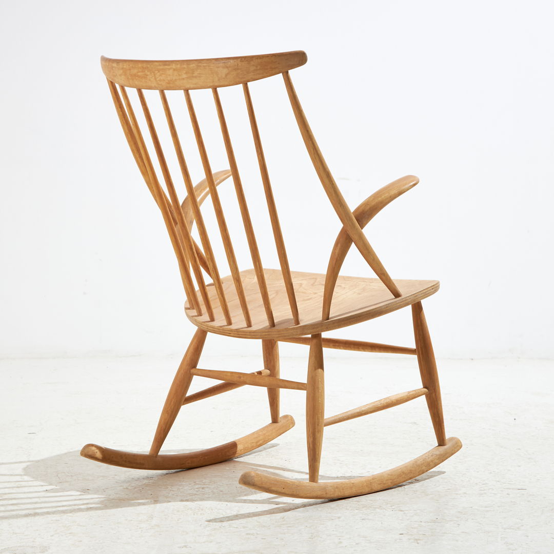 IW3 BEECH ROCKING CHAIR BY ILLUM WIKKELSØ FOR NIELS EILERSEN