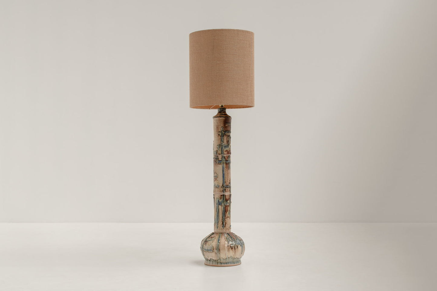 Large Danish Ceramic Floor Lamp attr. to Viggo Kyhn, 1960s