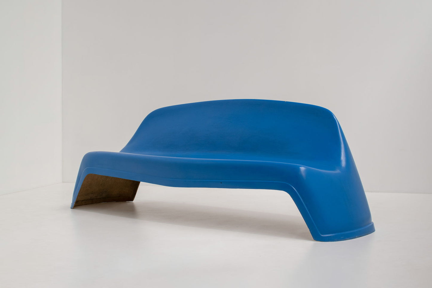 Blue Fiberglass Bench by Walter Papst for Wilkhahn, Germany, 1960s