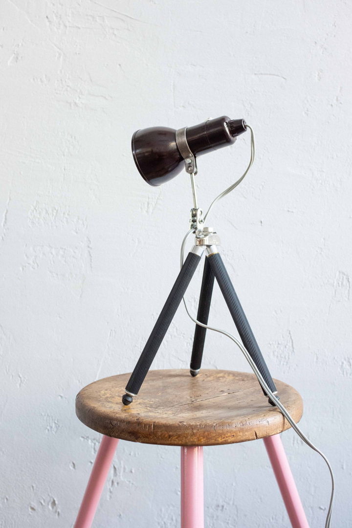 Vintage Czechoslovak Photo Tripod Bakelite Floor Lamp, 1960s