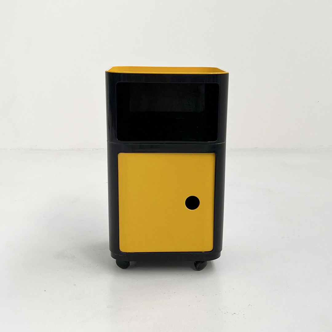 Black & Yellow Storage Unit by Anna Castelli for Kartell, 1970s
