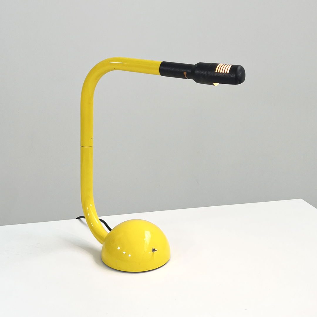 Yellow Tubular Desk Lamp from Tronconi, 1980s