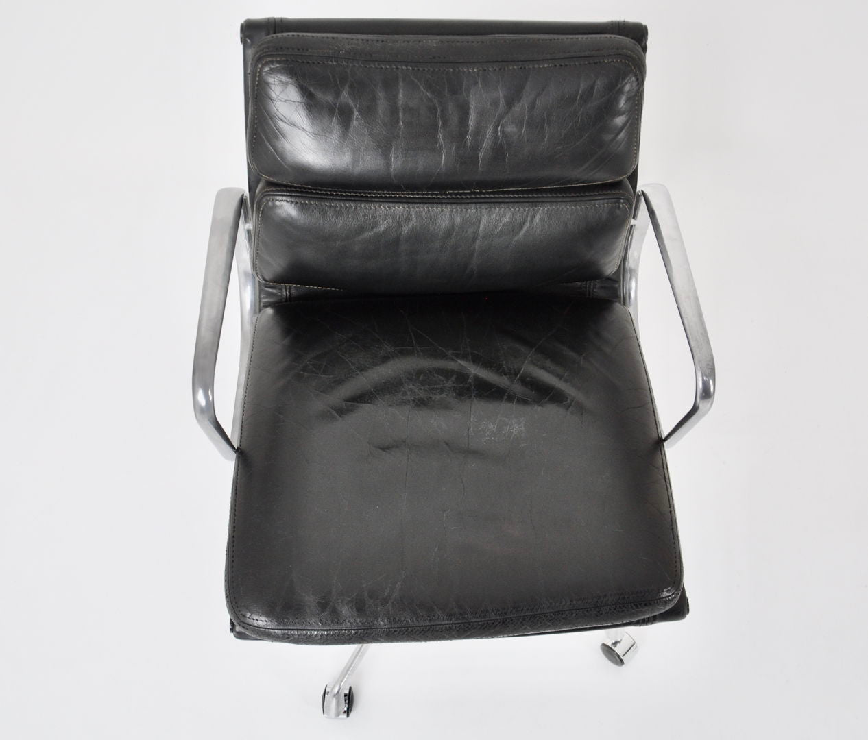 Set of 2 Black Leather Soft Pad Chairs by Charles & Ray Eames for ICF, 1970s