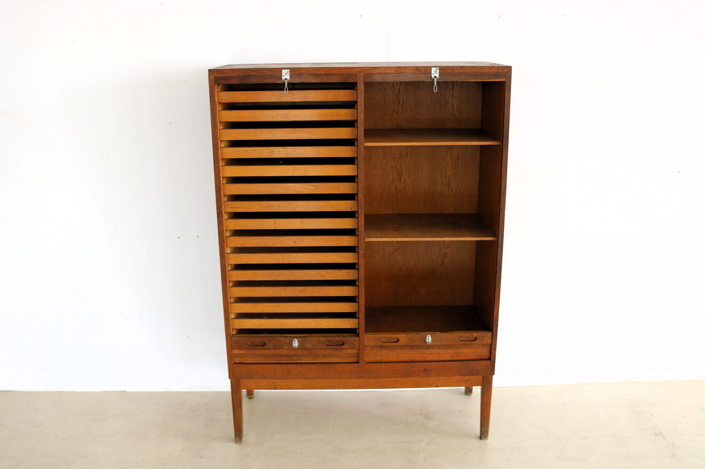 vintage double filing cabinet