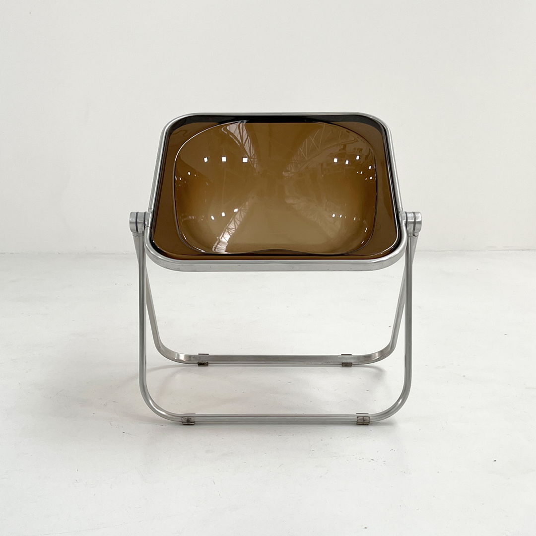 Smoke Plona Folding Chair by Giancarlo Piretti for Castelli, 1970s