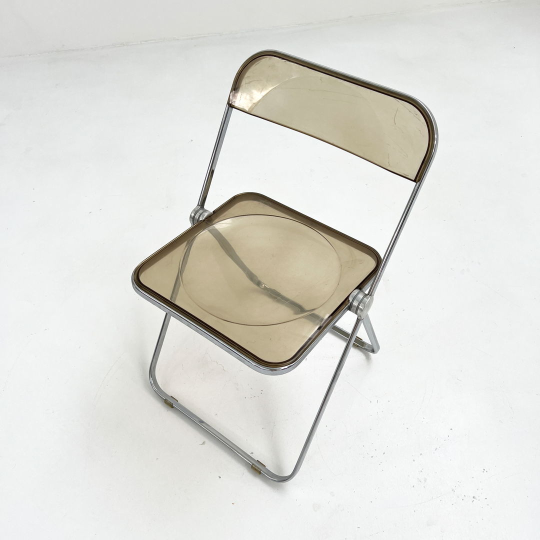 Smoke Plia Chair by Giancarlo Piretti for Anonima Castelli, 1970s