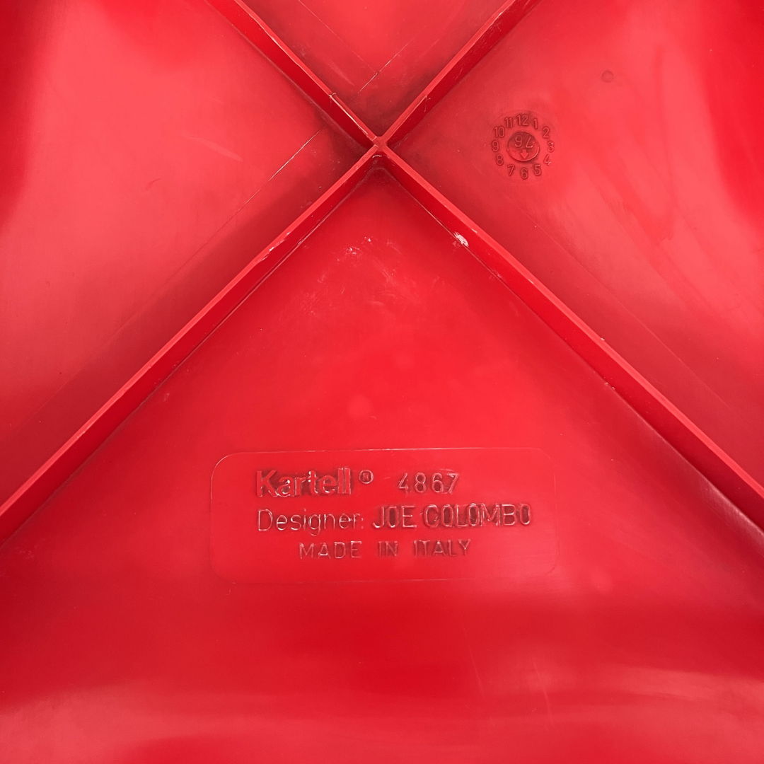 Red Model 4867 Universale Chair by Joe Colombo for Kartell, 1970s