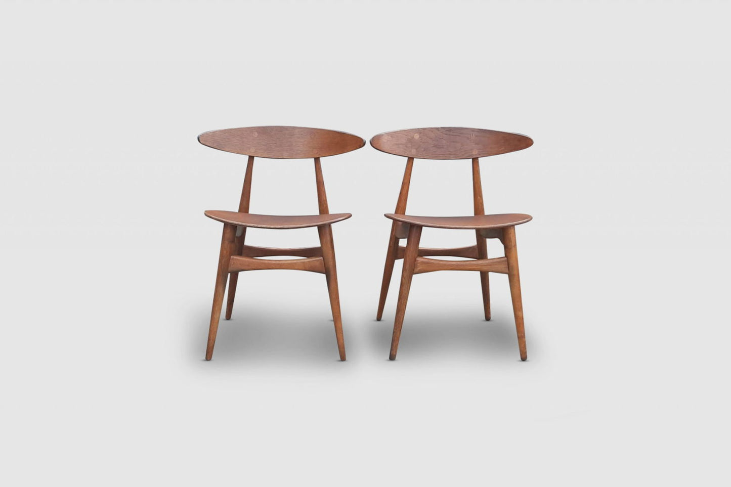 CH33 teak dining chair by Hans Wegner for Carl Hansen & Son 1950s, set of 2