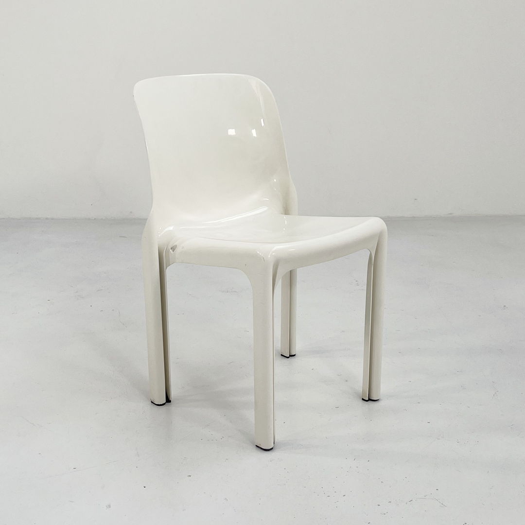 White Selene Chair by Vico Magistretti for Artemide, 1970s