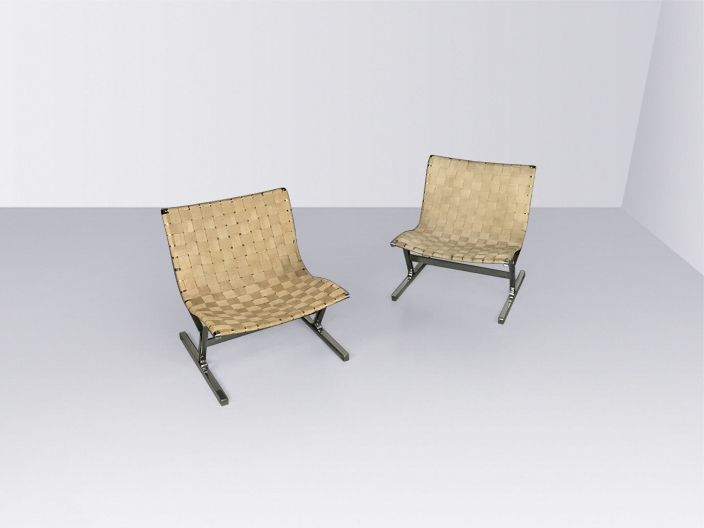 PLR1 Luar lounge chair by Ross Littell for ICF De Padova Italy 1960s, set of 2