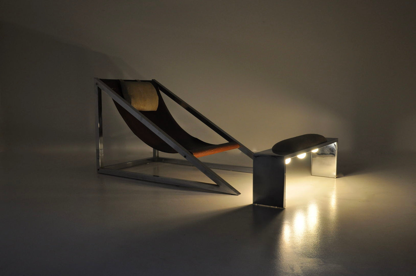 "Mies" Lounge chair with Ottoman by Archizoom Associati, 1960s