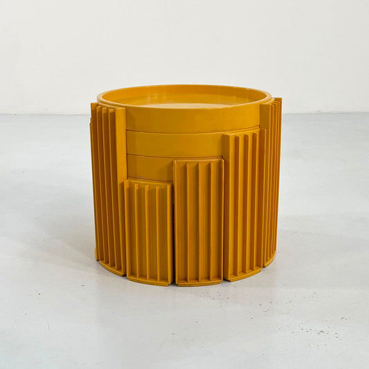 Set of 4 Yellow Marema Nesting Tables by Gianfranco Frattini for Cassina, 1960s