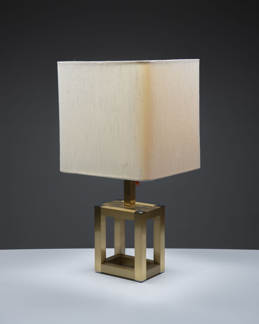 70s Table Lamp With Brass Base