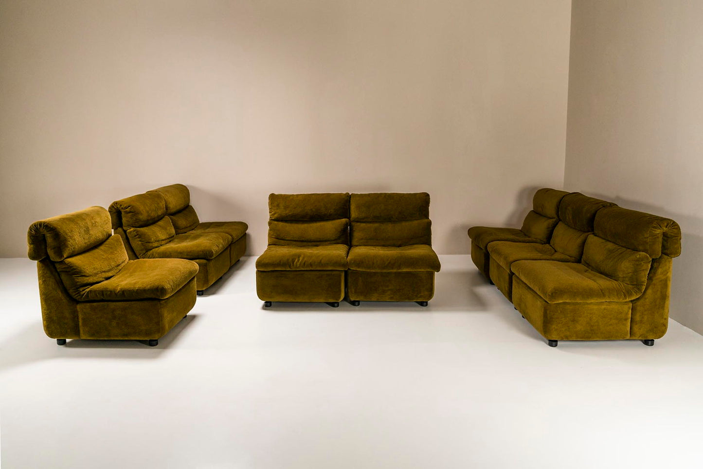 Green Modular Sofa ConsistingOf 8 Elements, Italy 1970s
