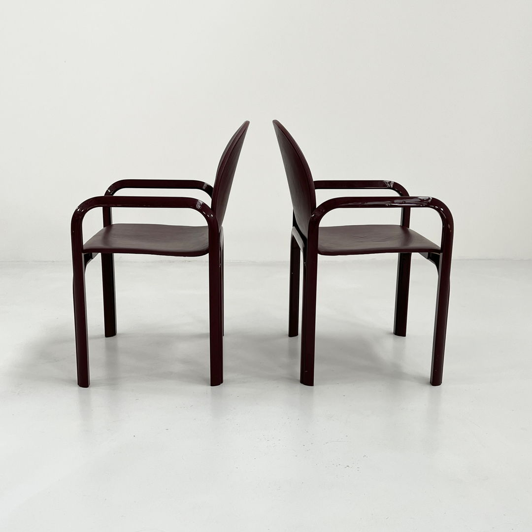 Burgundy Orsay Dining Chair by Gae Aulenti for Knoll, 1970s